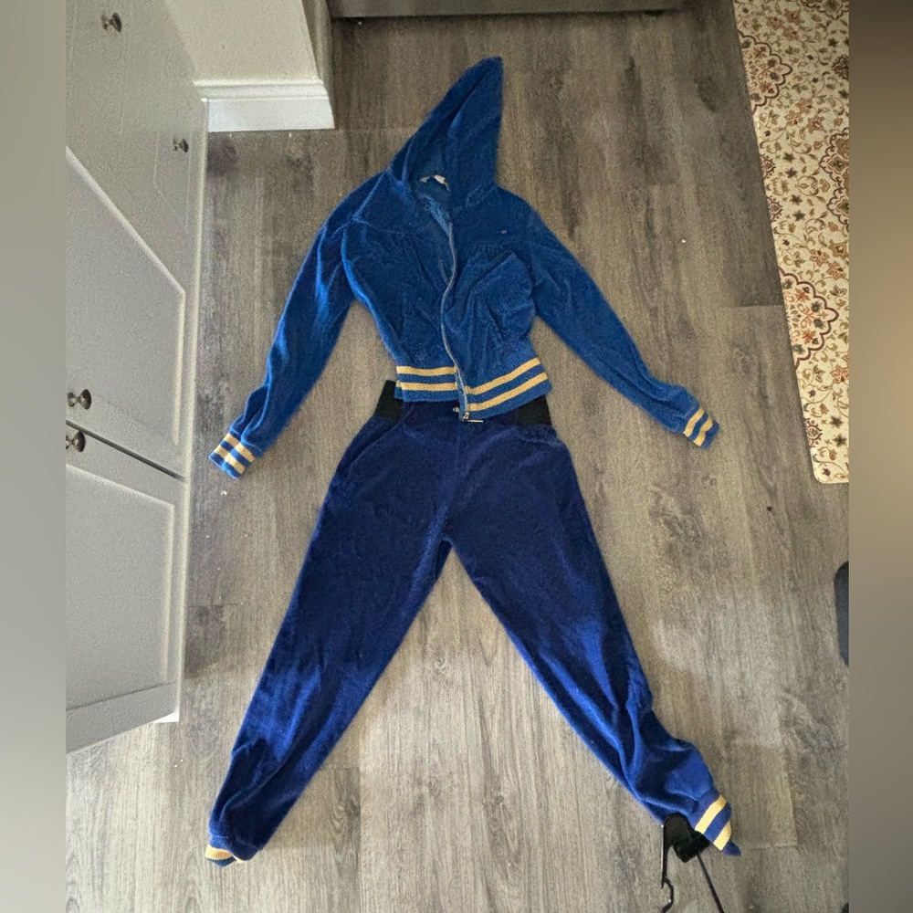 Nicki Minaj Blue Jogger Set Velour Tracksuit